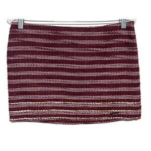 Abercrombie Burgundy Mini Skirt 2/26 Gold Sequin Dark Romantic Boho Festival Y2K